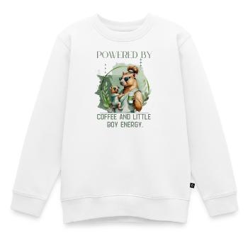 Boy Mom – Calm Energy | Gentle Motherhood - Kinder Premium Organic Sweatshirt - Weiß - Vorne - AI Model Kid Male (0cm)