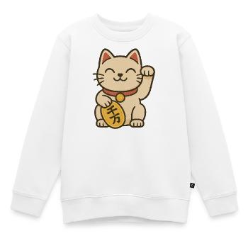 Pièce de fortune Maneki Neko - Sweat Premium enfant bio - blanc - Devant - AI Model Kid Male (0cm)