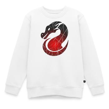Dragon rouge avec texture fendue - Sweat Premium enfant bio - blanc - Devant - AI Model Kid Male (0cm)
