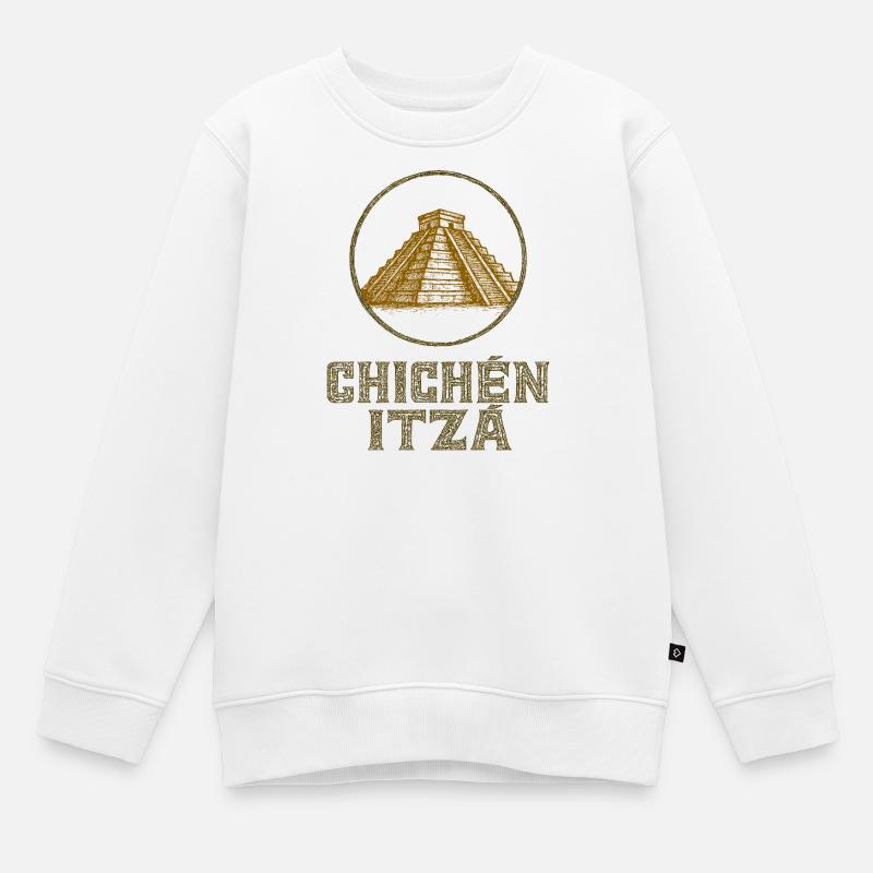 Chichen Itza Temple Vintage - Sweat Premium enfant bio - blanc