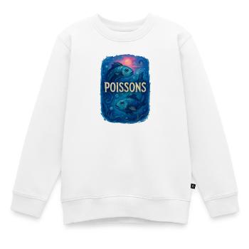 Signe astrologique du Poissons - Astrologie - Sweat Premium enfant bio - blanc - Devant - AI Model Kid Male (0cm)