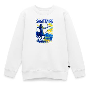 Signe astrologique du Sagittaire - Astrologie - Sweat Premium enfant bio - blanc - Devant - AI Model Kid Male (0cm)