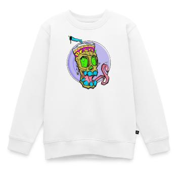 Crâne néon avec choc de couleur - Sweat Premium enfant bio - blanc - Devant - AI Model Kid Male (0cm)