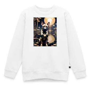 Gold Armor Dog auf dem Mondpier – GBC Galaxy Guard - Kinder Premium Organic Sweatshirt - Weiß - Vorne - AI Model Kid Male (0cm)
