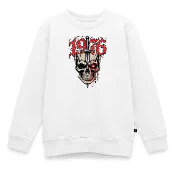 Schädel mit Dolch 1976 - Kinder Premium Organic Sweatshirt - Weiß - Vorne - AI Model Kid Male (0cm)