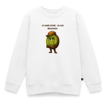 Ich habe Kerne - du nur Meinungen - Kinder Premium Organic Sweatshirt - Weiß - Vorne - AI Model Kid Male (0cm)