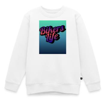 Biker Life Gradient - Kids Premium Organic Sweatshirt - white - Front - AI Model Kid Male (0cm)