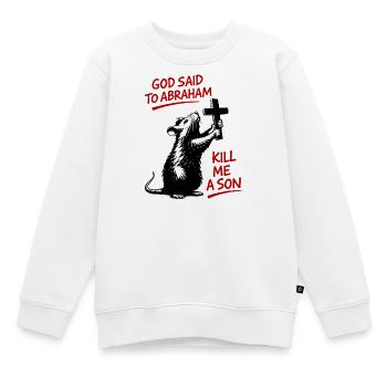 Ratte mit Kreuz Bibel-Satire - Kinder Premium Organic Sweatshirt - Weiß - Vorne - AI Model Kid Male (0cm)