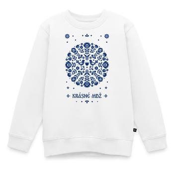 Krasne MDZ Folk Art Blau - Kinder Premium Organic Sweatshirt - Weiß - Vorne - AI Model Kid Male (0cm)