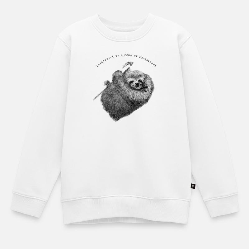 Faultier_Sloth - Sweat Premium enfant bio - blanc