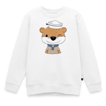 Loutre Marin - Sweat Premium enfant bio - blanc - Devant - AI Model Kid Male (0cm)