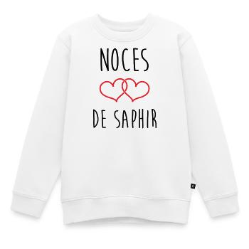 Noces de Saphir 16 ans de mariage - Sweat Premium enfant bio - blanc - Devant - AI Model Kid Male (0cm)