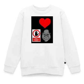 Heart Hand Gorilla Privater Zugang - Kinder Premium Organic Sweatshirt - Weiß - Vorne - AI Model Kid Male (0cm)
