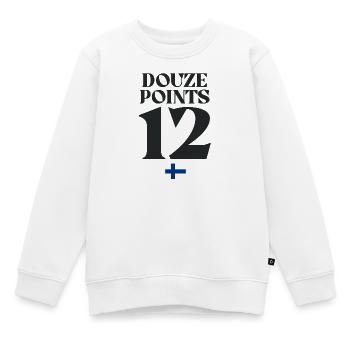 Douze Points 12 Drapeau Finlande Eurovision - Sweat Premium enfant bio - blanc - Devant - AI Model Kid Male (0cm)