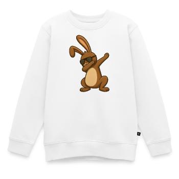 Osterhase Ostern Tanzender Osterhase Dab - Kinder Premium Organic Sweatshirt - Weiß - Vorne - AI Model Kid Male (0cm)