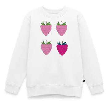 Doppel-Himbeer Pop-Art - Kinder Premium Organic Sweatshirt - Weiß - Vorne - AI Model Kid Male (0cm)