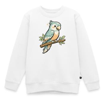 Pastellpapagei auf Ast - Kinder Premium Organic Sweatshirt - Weiß - Vorne - AI Model Kid Male (0cm)