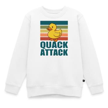 Quack-Angriffs-Ente - Kinder Premium Organic Sweatshirt - Weiß - Vorne - AI Model Kid Male (0cm)