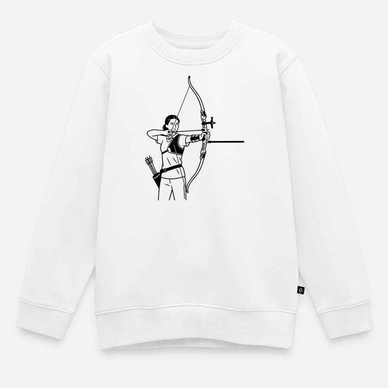 Bogenschießen - Kinder Premium Organic Sweatshirt - Weiß