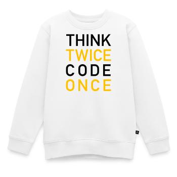 Think Twice Code Once Programmer - Sweat Premium enfant bio - blanc - Devant - AI Model Kid Male (0cm)