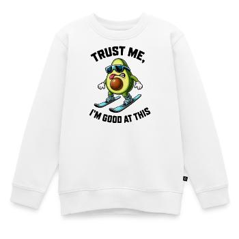 Avocado Skifahrer Lustig Wintersport Comic - Kinder Premium Organic Sweatshirt - Weiß - Vorne - AI Model Kid Male (0cm)
