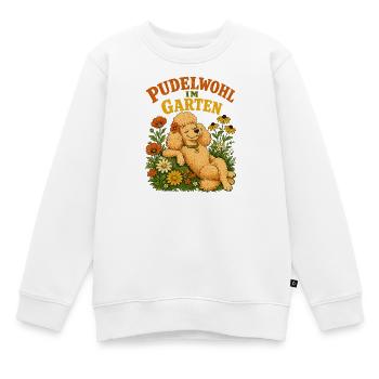 Pudelwohl im Garten - Kinder Premium Organic Sweatshirt - Weiß - Vorne - AI Model Kid Male (0cm)