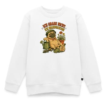 Gärtner Mops Chef der Beete - Kinder Premium Organic Sweatshirt - Weiß - Vorne - AI Model Kid Male (0cm)