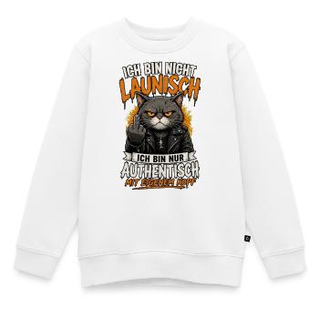 Katze Nicht Launisch Authentisch Shirt - Kinder Premium Organic Sweatshirt - Weiß - Vorne - AI Model Kid Male (0cm)