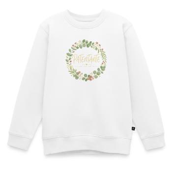 Patentante Eukalyptus Kranz - Kinder Premium Organic Sweatshirt - Weiß - Vorne - AI Model Kid Male (0cm)