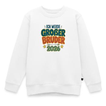 Großer Bruder 2026 Ankündigung - Kinder Premium Organic Sweatshirt - Weiß - Vorne - AI Model Kid Male (0cm)
