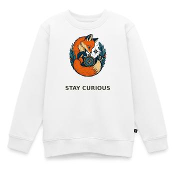 Reste Curieux Renard - Sweat Premium enfant bio - blanc - Devant - AI Model Kid Male (0cm)