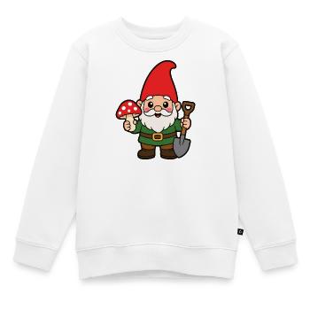 Héros nain de jardin avec champignon - Sweat Premium enfant bio - blanc - Devant - AI Model Kid Male (0cm)