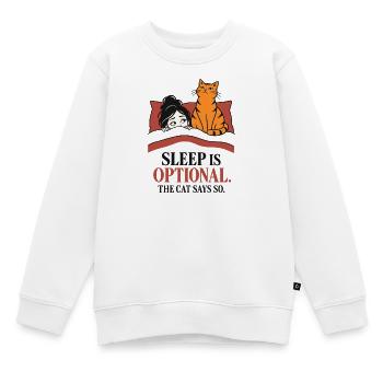 Schlaf ist optional, lustiges Katzenliebhaber-Design - Kinder Premium Organic Sweatshirt - Weiß - Vorne - AI Model Kid Male (0cm)