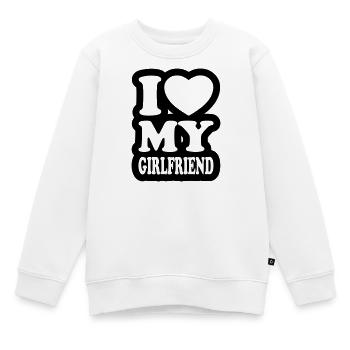 I love my girlfriend - Ich liebe meine Freundin - Kinder Premium Organic Sweatshirt - Weiß - Vorne - AI Model Kid Male (0cm)