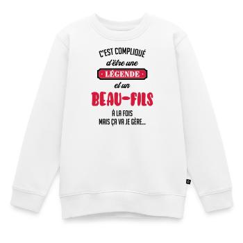 belle-fille / beau-fils / beau fils / belle fille - Sweat Premium enfant bio - blanc - Devant - AI Model Kid Male (0cm)