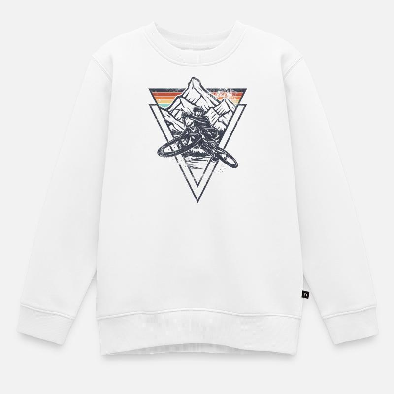 Summit Geometry Sunset - Kids Premium Organic Sweatshirt - white