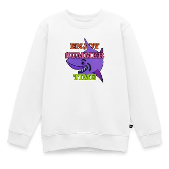 Verspielter Hai - Kinder Premium Organic Sweatshirt - Weiß - Vorne - AI Model Kid Male (0cm)