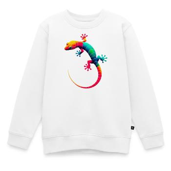 Gecko - Kinder Premium Organic Sweatshirt - Weiß - Vorne - AI Model Kid Male (0cm)