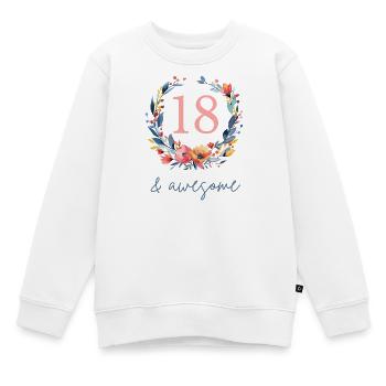 18 ans et génial ! personnalisable - Sweat Premium enfant bio - blanc - Devant - AI Model Kid Male (0cm)
