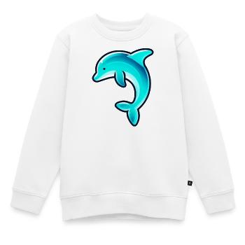 Delfin - Kinder Premium Organic Sweatshirt - Weiß - Vorne - AI Model Kid Male (0cm)