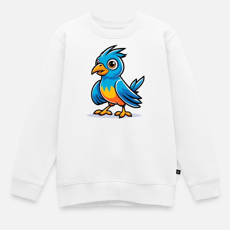 Oiseau bleu - Sweat Premium enfant bio - blanc