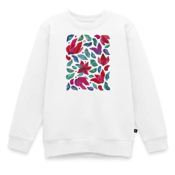 Lebendige Blumen - Kinder Premium Organic Sweatshirt - Weiß - Vorne - AI Model Kid Male (0cm)