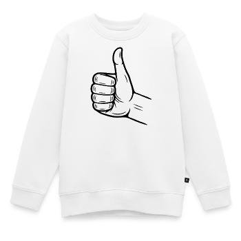 Daumen Hoch Handzeichen – Thumbs Up Symbol - Kinder Premium Organic Sweatshirt - Weiß - Vorne - AI Model Kid Male (0cm)