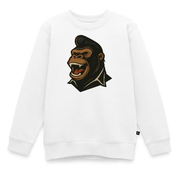 Stomp with Style – Gorilla Edition - Kinder Premium Organic Sweatshirt - Weiß - Vorne - AI Model Kid Male (0cm)
