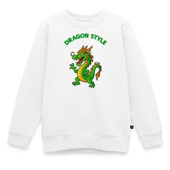 Drachenstil Cartoon - Kinder Premium Organic Sweatshirt - Weiß - Vorne - AI Model Kid Male (0cm)
