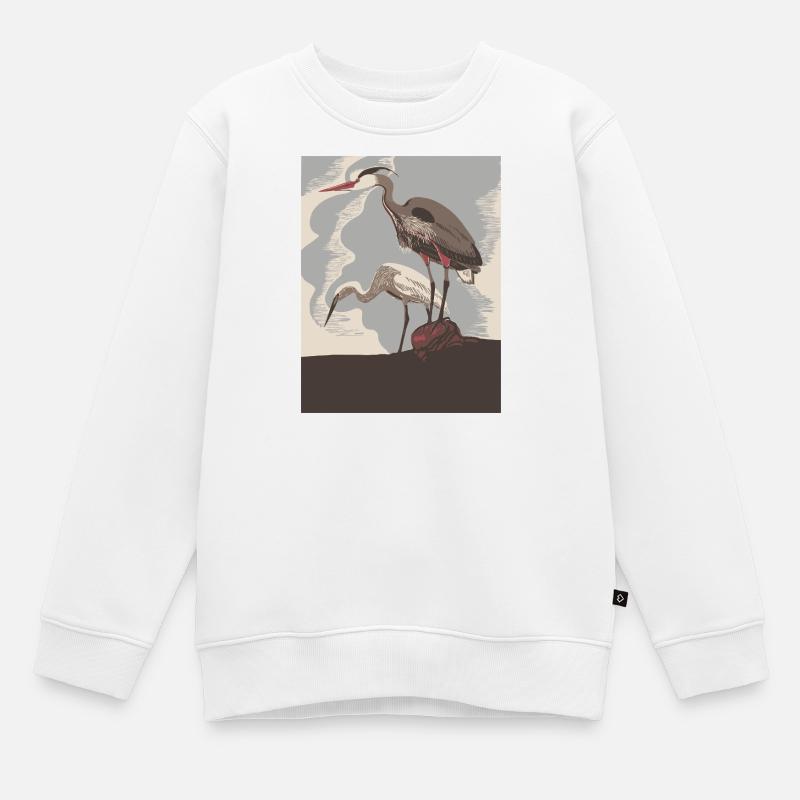 Herone Coast dans un style rétro - Sweat Premium enfant bio - blanc
