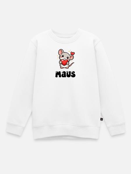 Maus - Kinder Premium Organic Sweatshirt - Weiß