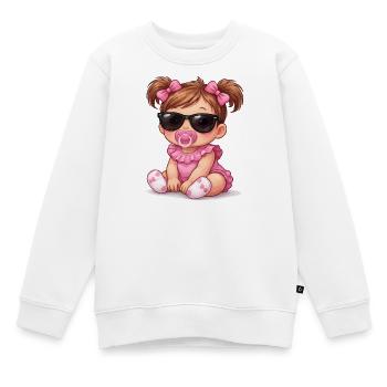 Baby Girl mit Sonnenbrille - Kinder Premium Organic Sweatshirt - Weiß - Vorne - AI Model Kid Male (0cm)