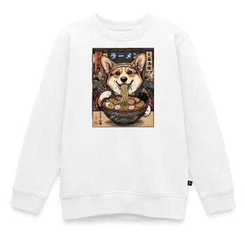 Corgi Ramen Feast in Nippon - Kids Premium Organic Sweatshirt - white - Front - AI Model Kid Male (0cm)