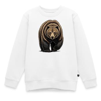 Bear Watcher Linienillustration - Kinder Premium Organic Sweatshirt - Weiß - Vorne - AI Model Kid Male (0cm)